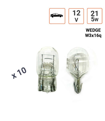 Ampoule Wedge 12V W21 5W Culot W3x16q  Boite de 10 ex.
