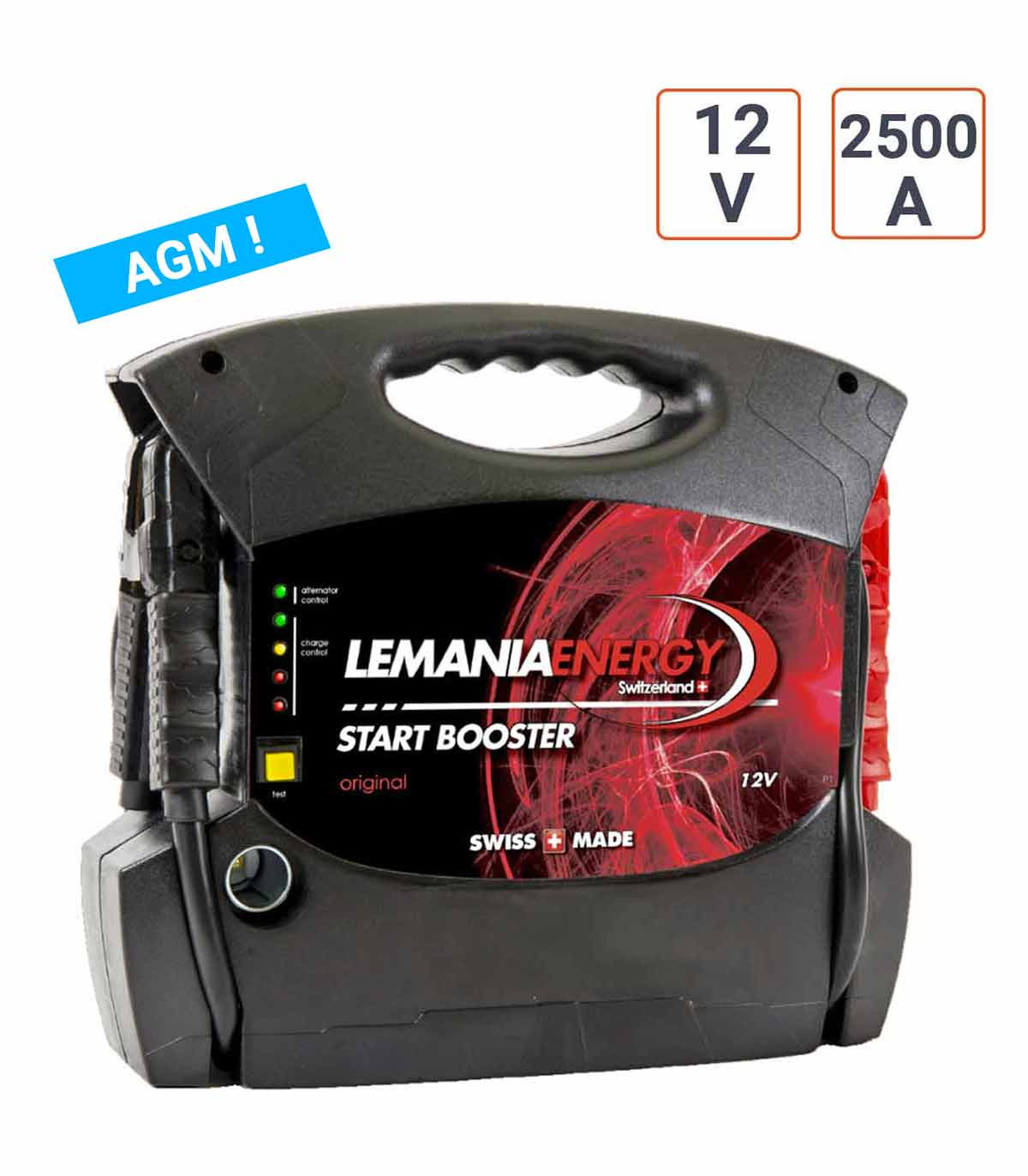 Booster batterie voiture et moto 12/24V 2500A Lemania P5-ST-1224V