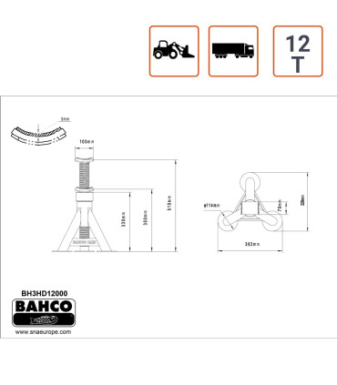 Chandelle 12T BAHCO schema
