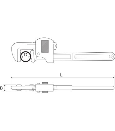 schema Clés serre-tubes 265 mm BAHCO