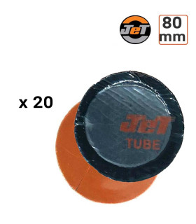 Rustines de réparation chambre à air  JET en 80 mm par 20 ex.