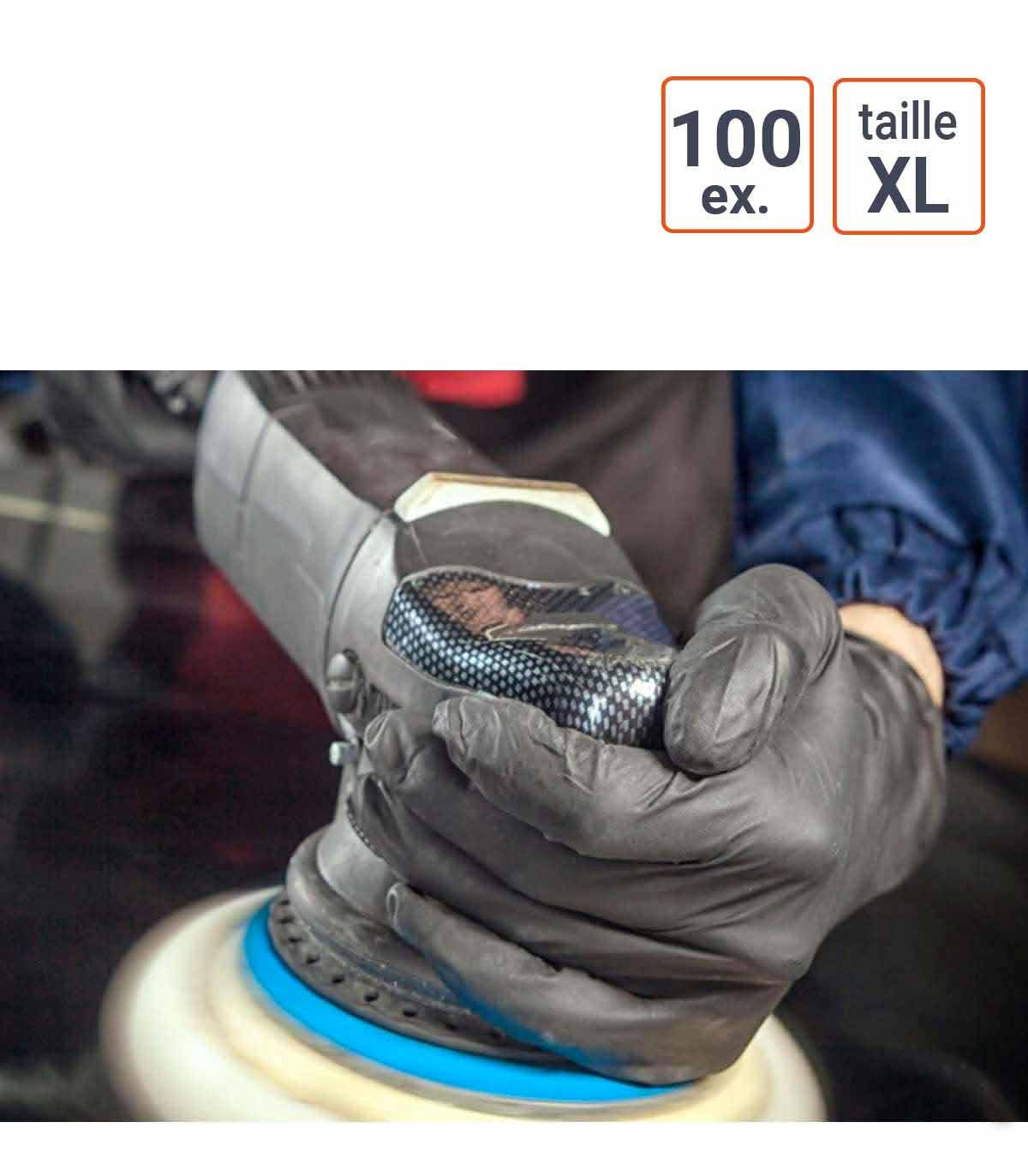 Gants jetables nitriles PREMIUM spécial automobile - taille XL - boite de  100 gants