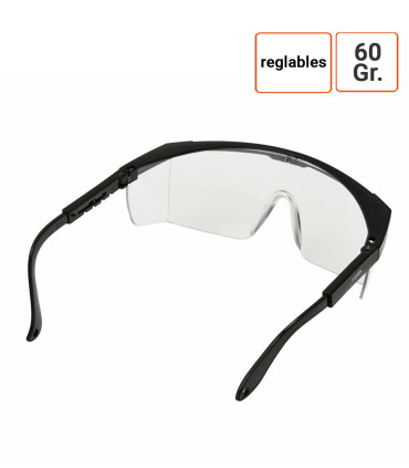 Lunettes de protection avec branches réglables