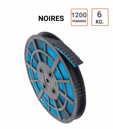Rouleau masses autocollantes NOIRES en 6KG (5G. X 1200)