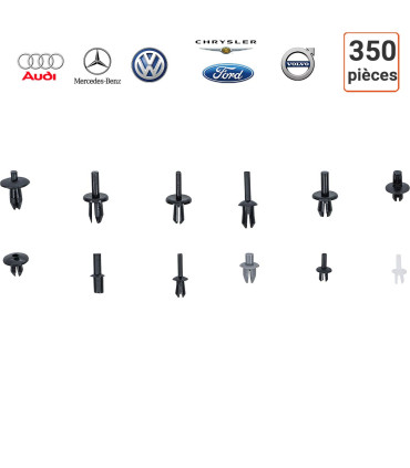 clips de fixation 350 pièces VW Audi Volvo Chrysler Ford Mercedes