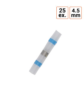 Cosse bout à bout thermorétractables diamètre 4.5 mm par 25 ex. Cosse bout à bout thermorétractables diamètre 4.5 mm par 25 ex.