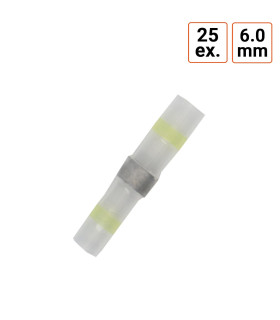 Cosse bout à bout thermorétractables diamètre 6.0 mm par 25 ex. Cosse bout à bout thermorétractables diamètre 6.0 mm par 25 ex.