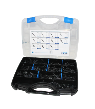 Valisette rivets plastique 275pcs