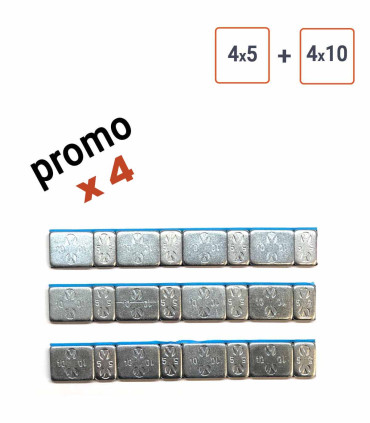 Pack de 4 Boites Masses autocollantes 4x5gr + 4x10gr.