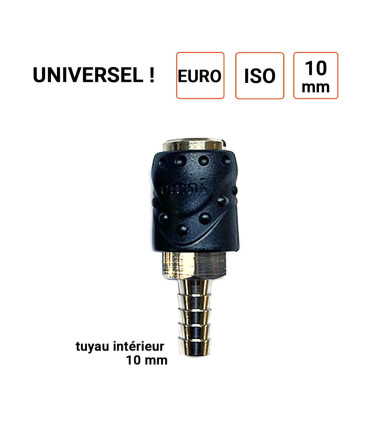Raccord rapide coupleur tuyau 10 mm UNIVERSEL