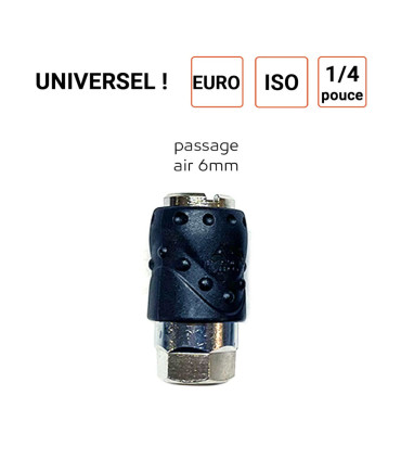Raccord rapide coupleur 1/4 pouce UNIVERSEL