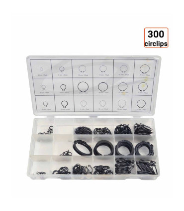 Coffret de 300 circlips EXTERIEURS