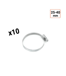 Colliers de serrage en acier W1 galvanisé 9mm taille 25-40 mm par 10 ex. Colliers de serrage en acier W1 galvanisé 9mm taille 25-40 mm par 10 ex.
