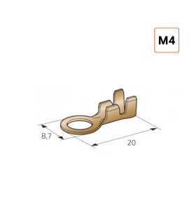 100 Cosses à oeillet 0.8-2.0mm² - M4 x 0.5mm 100 Cosses à oeillet 0.8-2.0mm² - M4 x 0.5mm