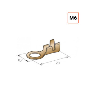100 Cosses à oeillet 0.8-2.0mm² - M6 x 0.6mm 100 Cosses à oeillet 0.8-2.0mm² - M6 x 0.6mm