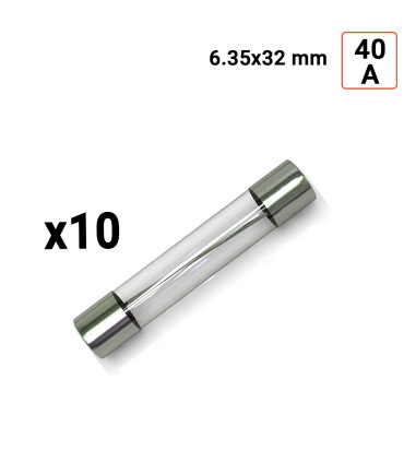 Fusible VERRE 6.35x32mm 40A par 10 ex.