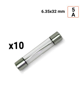 Fusible VERRE 6.35x32mm 5A par 10 ex.