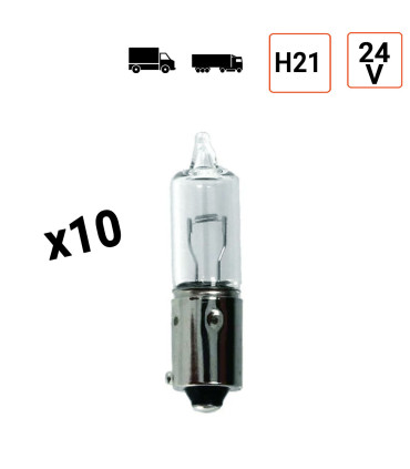 Ampoule 24V H21 5W Culot BAY19S clignotant - Boite de 10 ex.
