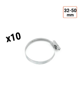 Colliers de serrage en acier W1 galvanisé 9mm taille 32-50 mm par 10 ex. Colliers de serrage en acier W1 galvanisé 9mm taille 32-50 mm par 10 ex.