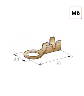100 Cosses à oeillet 0.8-2.0mm² - M6 x 0.6mm 100 Cosses à oeillet 0.8-2.0mm² - M6 x 0.6mm