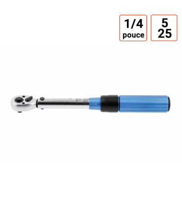 Clé dynamométrique 1/4 de pouce 5-25 Nm