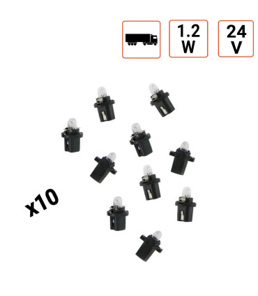 Ampoules Tableau de Bord 1.2W culot B8.5d 24V - Boite de 10 ex.