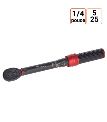 Clé dynamométrique Professionnelle 1/4 pouce 5-25 NM