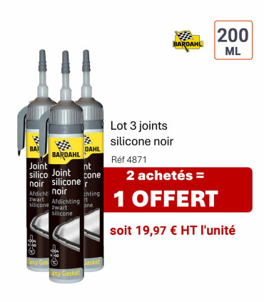Lot de 2 Joints Silicone NOIR Bardahl - 200 ml + 1 OFFERT