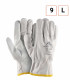 Gants de travail en cuir pleine fleur 100% naturel taille L 9