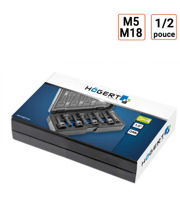 coffret douilles à chocs XZN, 8 pièces,