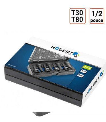 coffret douilles à chocs Torx, 8 pièces