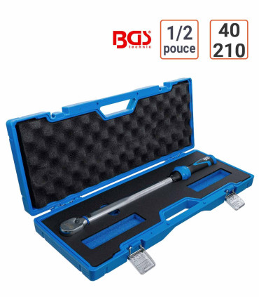 Clé dynamométrique 1/2 pouce 40 - 210 Nm  avec coffret