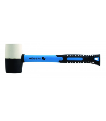 Maillet en caoutchouc noir-blanc avec manche en fibre de verre 680 g