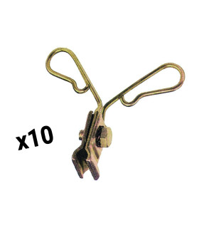 Lot de 10 Pattes de Fixation Double rallonge PL