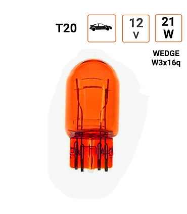 Ampoule Wedge WY21W 12V type T20 - Boite de 10 ex.