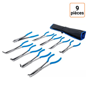 Lot de 9 pinces à long bec et plates