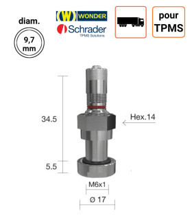 Valve Nickelées Poids-Lourds pour TPMS