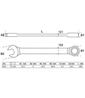  Clé mixte à cliquet 21 mm - 2