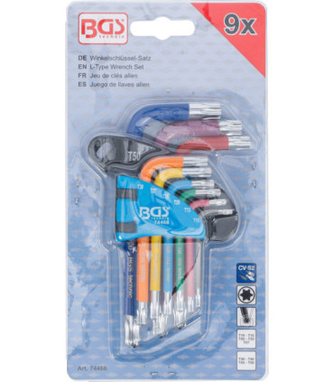  9 clés torx multicolore courtes avec tête sphérique T10 à T50 - 4