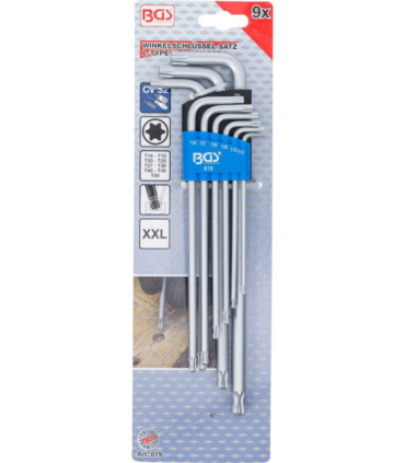  9 clés torx extra long avec tête sphérique T10 à T50 - 5