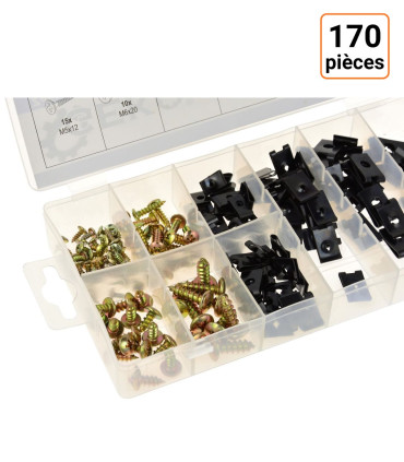 Lot de 170 vis et rondelles pour carrosserie