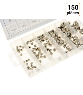 Lot de 150 écrous borgnes hexagonaux