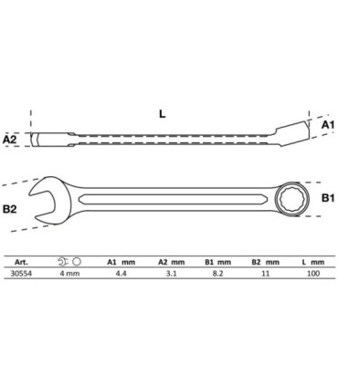  Clé mixte 4 mm - 2