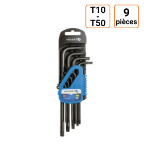 Jeu de 9 clés TORX T10 - T50 noir