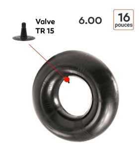 Chambre à Air 6.00-16 valve TR 15