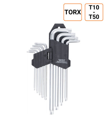 Lot de 9 clés allen longues Torx de