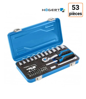 Coffret à cliquet 1/4 et tournevis 53 pièces.