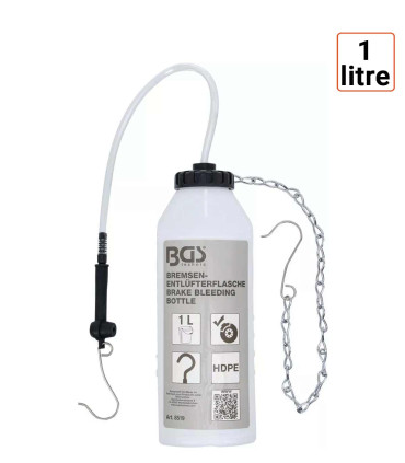 Flacon de purgeur de freins 1 litre pour récupération liquide usagé