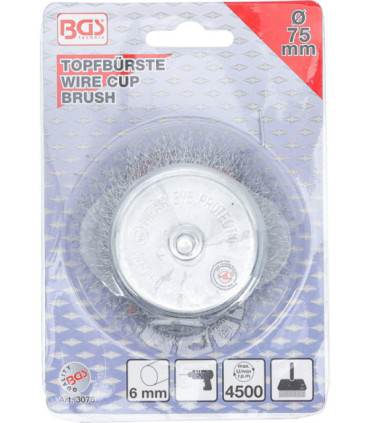  Brosse ronde réception de goupille 6 mm diam 75 mm - 7
