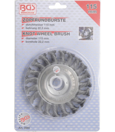  Brosse plate brosse ronde tressée diam 115 mm - 3